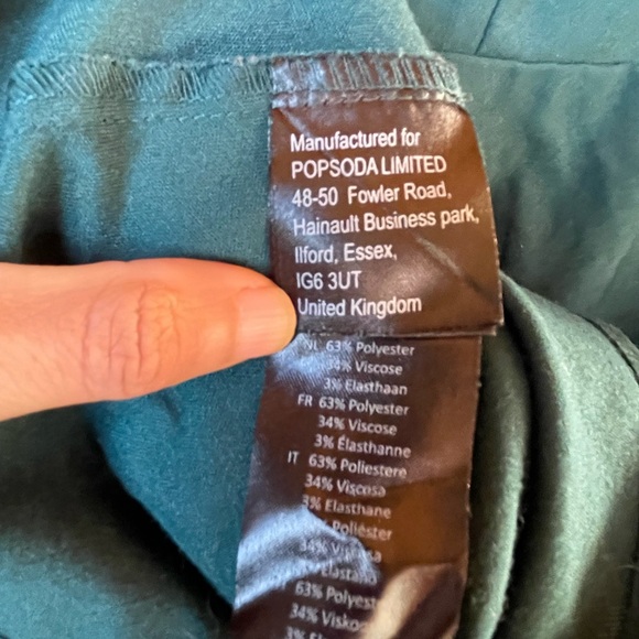 Hell Bunny Green Fit & Flare Dress Plaid Trim Pockets UK 10 / S - Picture 10 of 13